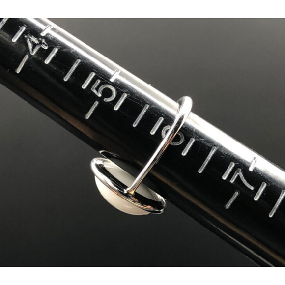 Calvin Klein Ring Size 6 Minimalist White Glass Cabochon Stainless Steel U-Shank - Picture 9 of 9